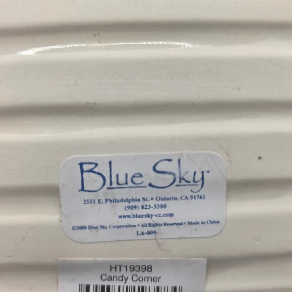 Blue Sky Candy Corner Ceramic Candle Plate Heather Goldminc HT19398 Vintage 2000